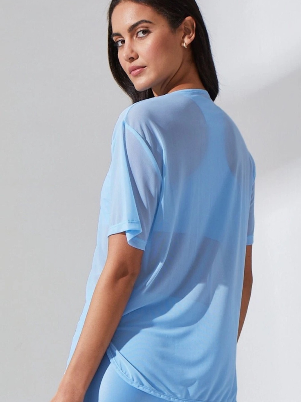 NWOT Noli Mesh Flow Tee - Sky, size S - Picture 4 of 11